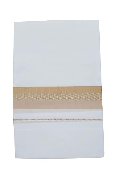 Men's Bombay Dyeing Premium 100% Cotton Double Dhoti,Size-380CM*127Cm_S128,White