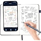 Smart Digital Notebook with Digitize Smart Pen Real-Time &amp; Offline Sync | Bluetooth Digital Pen with Real Paper Notepad, Wireless Pen for Note-taking, Digital Art, Meeting, 3 Digital Inking Tools