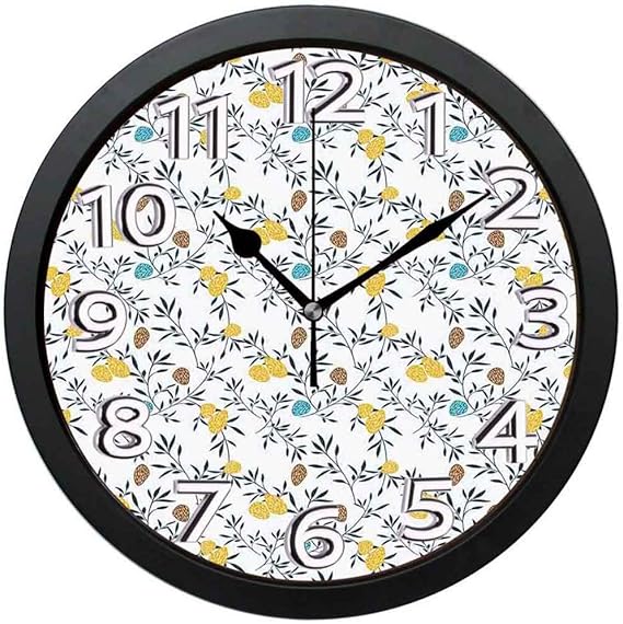 jifyasuo Reloj de Pared de 10 Pulgadas Jardín Botánica Colorida con