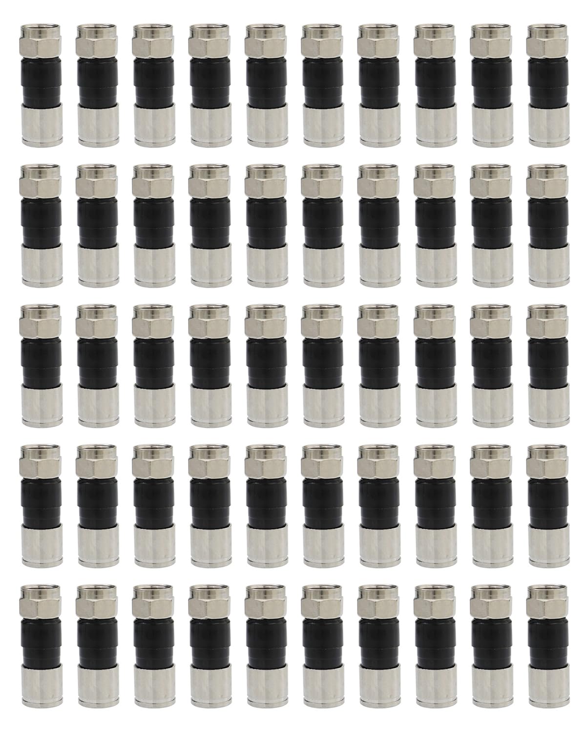 50Pcs RG6 Compression connectors,F Type Coaxial