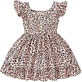zarmfly Toddler Girl Dresses Flutter Sleeve Summer Clothes School Outfit Girls Casual Swing Ruffle Dress 1-7 Years