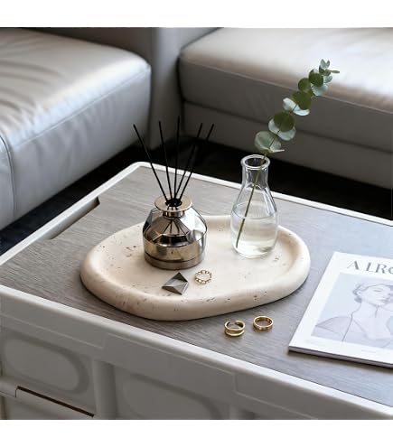 Amazon.com: Artisanal Abode Natural Marble Vanity Tray, Small