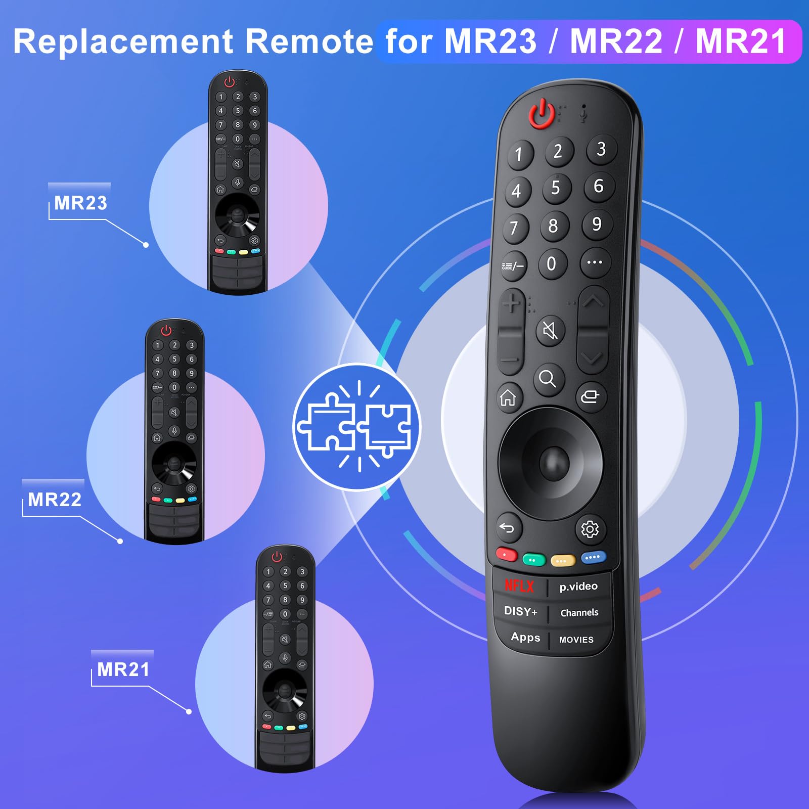 Magic-Remote Replacement for LG-Smart-TV-Remote-Control, Universal for LG Smart TV Series UHD OLED QNED NanoCell MiniLED 4K 8K(NO Voice & NO Pointer)