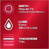 Durex Thin Feel Condoms 12 Count with Silicone Lube Regular Fit view 2