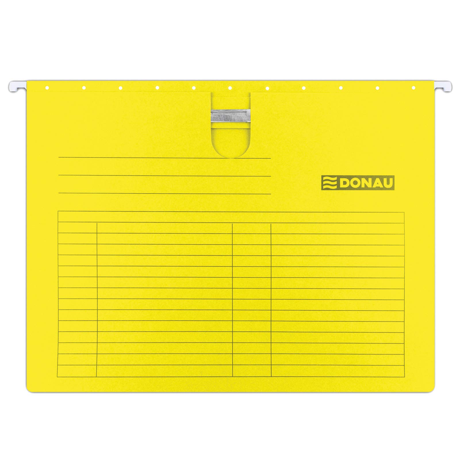 DONAU 7430001PL-11 Suspension File with Thumb Cut-Out, Pack of 5, Hanging Rail and Full View Tabs Including Interchangeable Blank Labels, Made from Recycled Cardboard for DIN A4, Colour: Yellow, Green