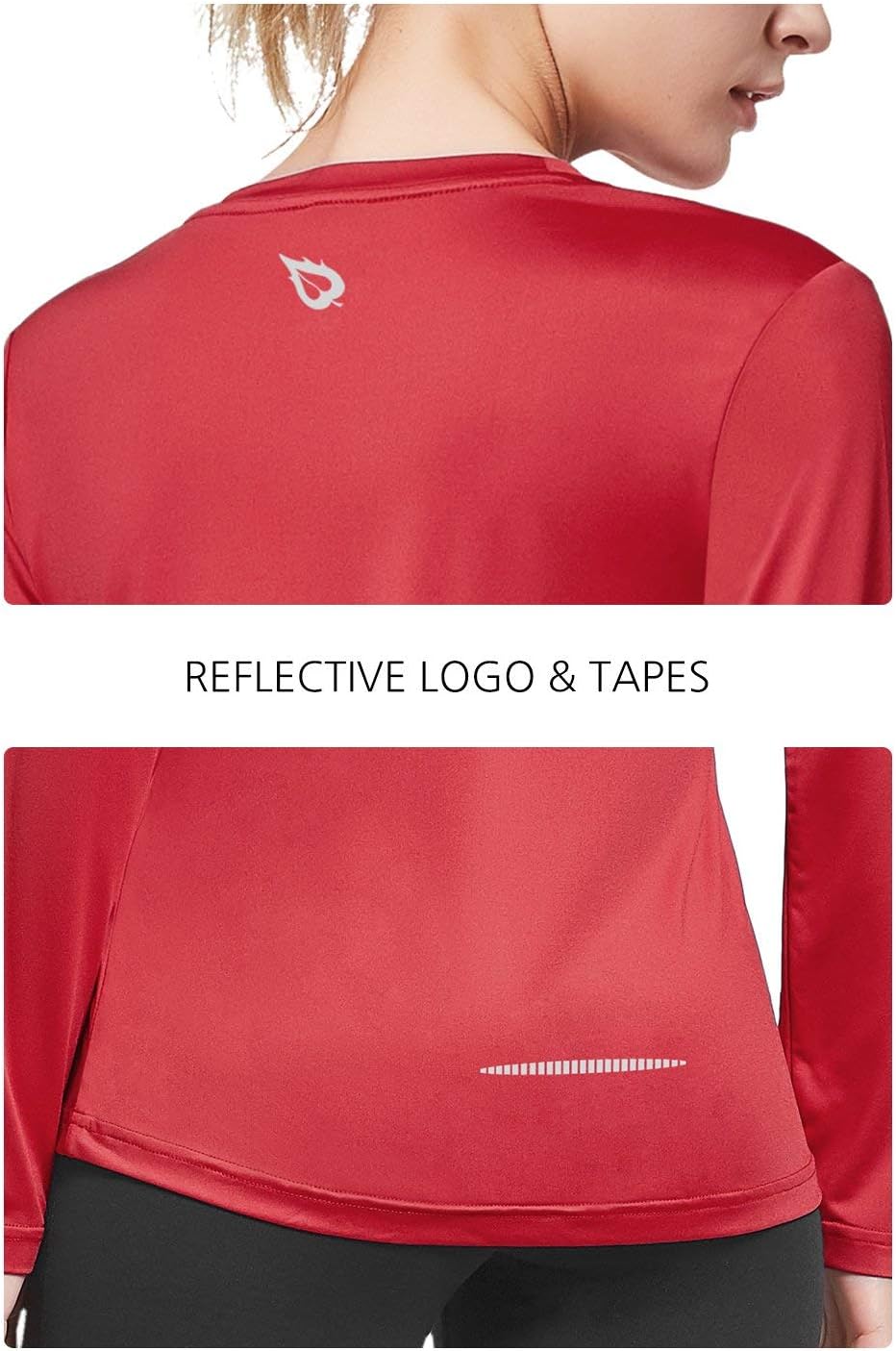 BALEAF Women's Long Sleeve UV Shirts Quick Dry Running Workout Shirts: Clothing