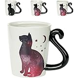 infloatables Color-Changing Cat Mug - 3D Ceramic Black Cat Coffee Mug - Cute Mug - Holds 12 Ounces - Heat Sensitive Mug Cat -