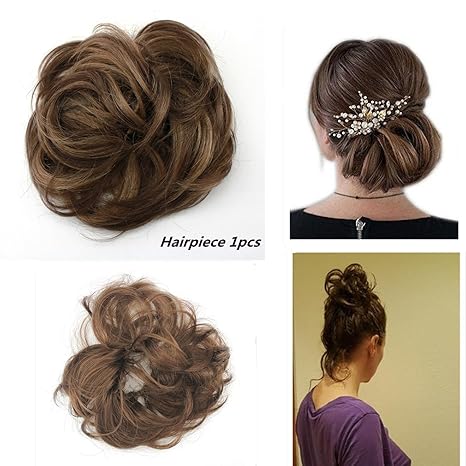 Chocolate Brown 8 Merrylight Donut Messy Buns Chignon Hairpiece