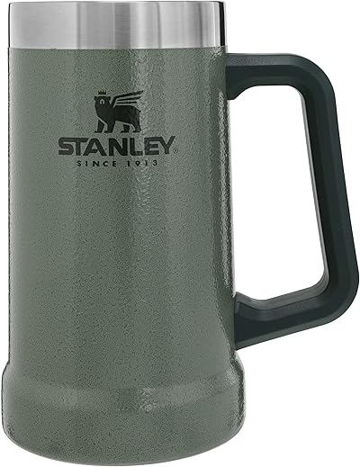 STANLEY 1913 Adventure Vacuum Stein 709 ml - Thermobecher Mit Henkel Hält Bier Für 7 Stunden Kalt - Vintage-Inspirierte Thermo Bierkrug - Spülmaschinenfest - Hammertone Green