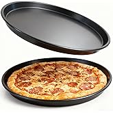 HERMARM 12 Inch Pizza Pan for Oven, 2 Pack Nonstick Round Aluminum Pizza Baking Tray, Restaurant Style Heavy Duty Deep Dish Pizza Pan with Rolled Edge & Warp Resistant (Thickened Crisper Pan)