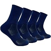 Hycome 4Pairs Socks Sport Running Calf Socks Performance Cushioned Breathable Crew Socks for Men Women