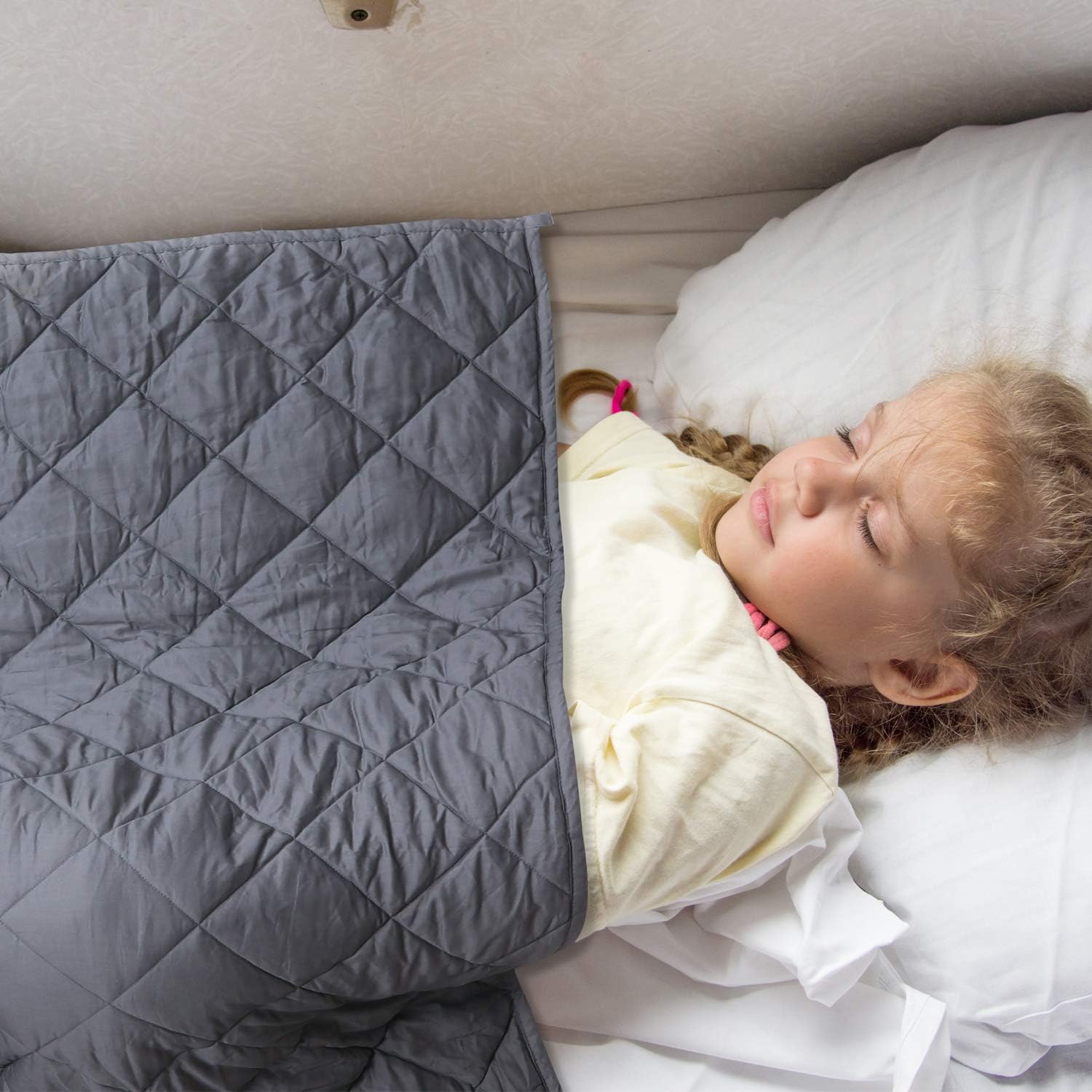 BERRIS Weighted Blanket 40" x 60" 10 lbs - Twin Size Cotton Provide Comfortable Sleep Quality for Kids,Gray