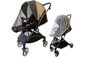 MEDOLAND Mosquito Net for Stroller Accessories Insect Mesh Bug Netting Cover for Summer Outdoor Camping Travel Car Seat, Newborn Baby Essentials Mosquiteros para Cunas De Bebes 2pack 2color (Black + White)