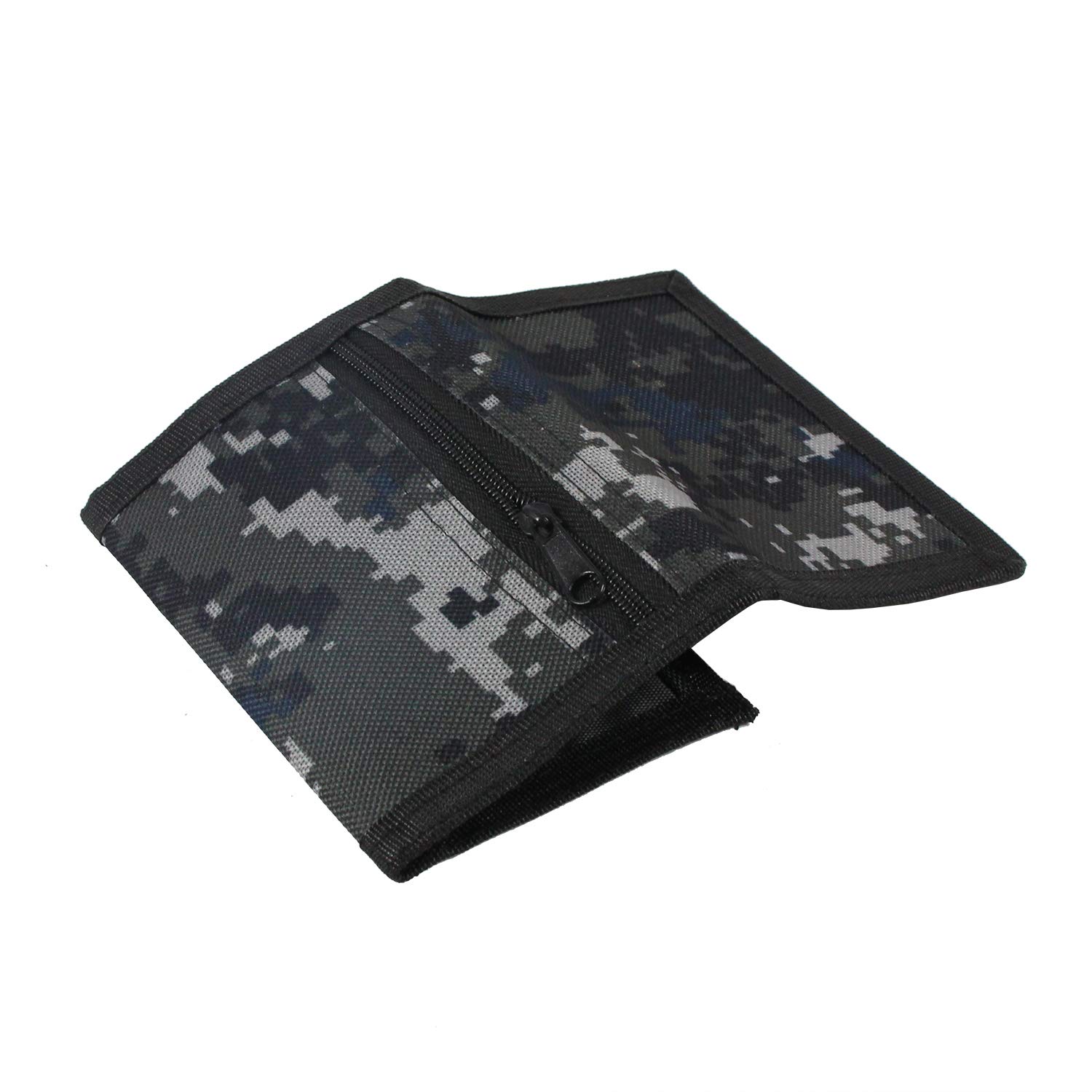 ZHONYEE RFID Slim Camouflage Wallet for Kids/Trifold Wallets for Men/Mini Trifold Coin Purse with Zipper for Kids (Dark Grey Mosaic)