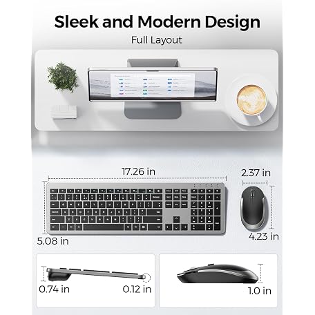 Mouse With Keypad Mua Wireless Keyboard and Mouse Combo - Full Size Slim Thin Wireless ...