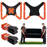 GRENTOOL Moving Straps for Lifting, with Back Support for 2 Person | Shoulder Moving System, Move &amp; Carry Furniture Appliances Heavy Objects Up to 880lbs Safely, Efficiently, Easy to Use