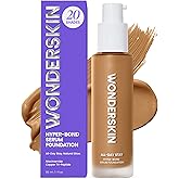 Wonderskin Hyper Bond All-Day Stay Serum Foundation – Waterproof, Transfer-Proof, 24HR Longwear Face Makeup with Niacinamide & Hyaluronic Acid – Lightweight, Natural Finish (Afterglow)