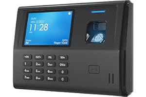 ANVIZ Time Clocks for Small Business Employees CX3 - No Monthly Fee No Software Required - Fingerprint Biometric Clock in and Out Machine - Right Out of The Box, Finger + RFID + Pin Punching