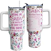 ZORKET 40 oz Sister Cup Tumbler, Valentines Mothers Day Christmas Birthday Gifts for Sisters Gifts from Sister