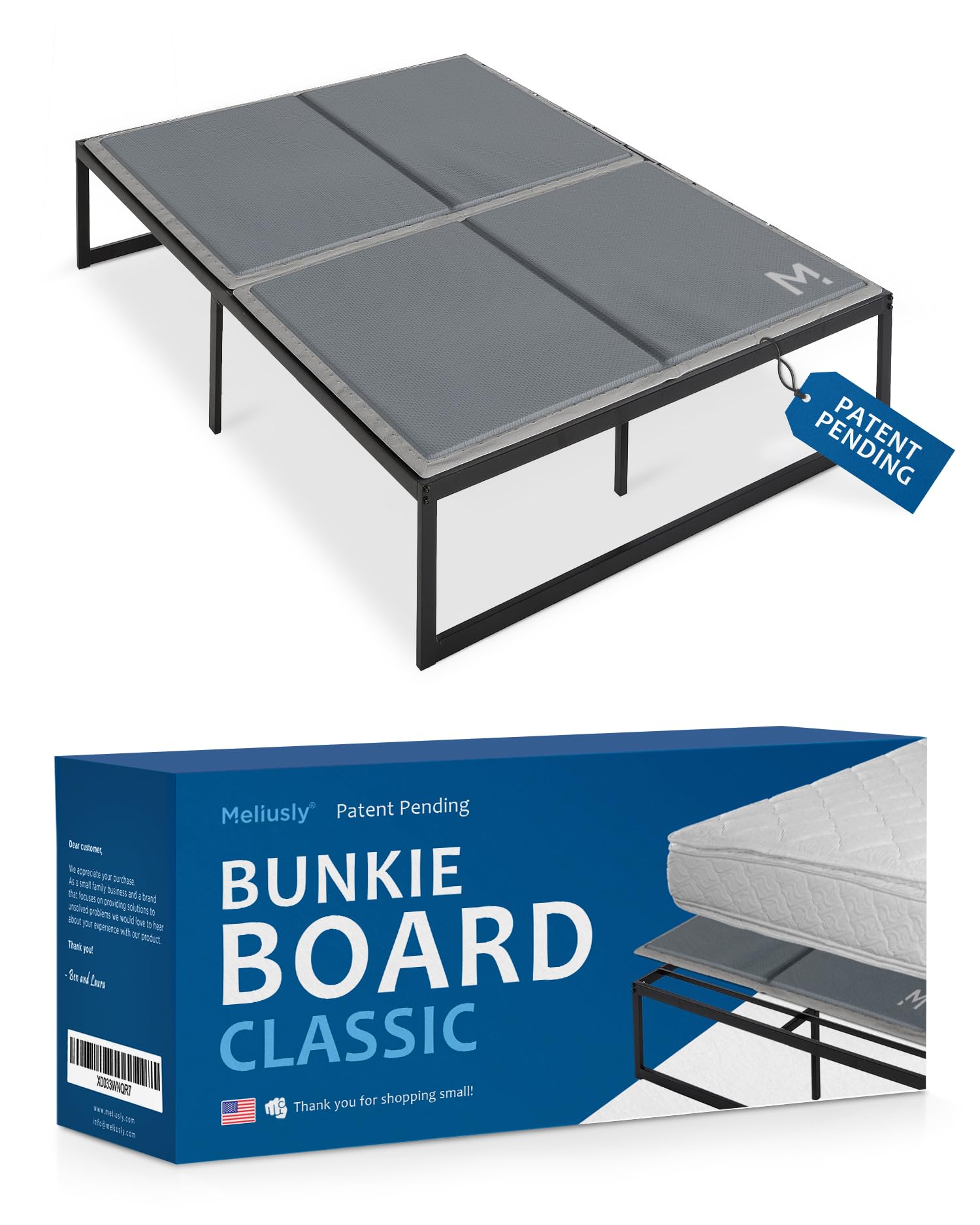 Photo 1 of Meliusly Premium 10mm Bunkie Board Full Size (54x75'') Patent Pending Low Profile Bed Board Design - Breathable, Noise Minimizing, Moisture Resistant Bunkieboards, Low Profile Bed Support