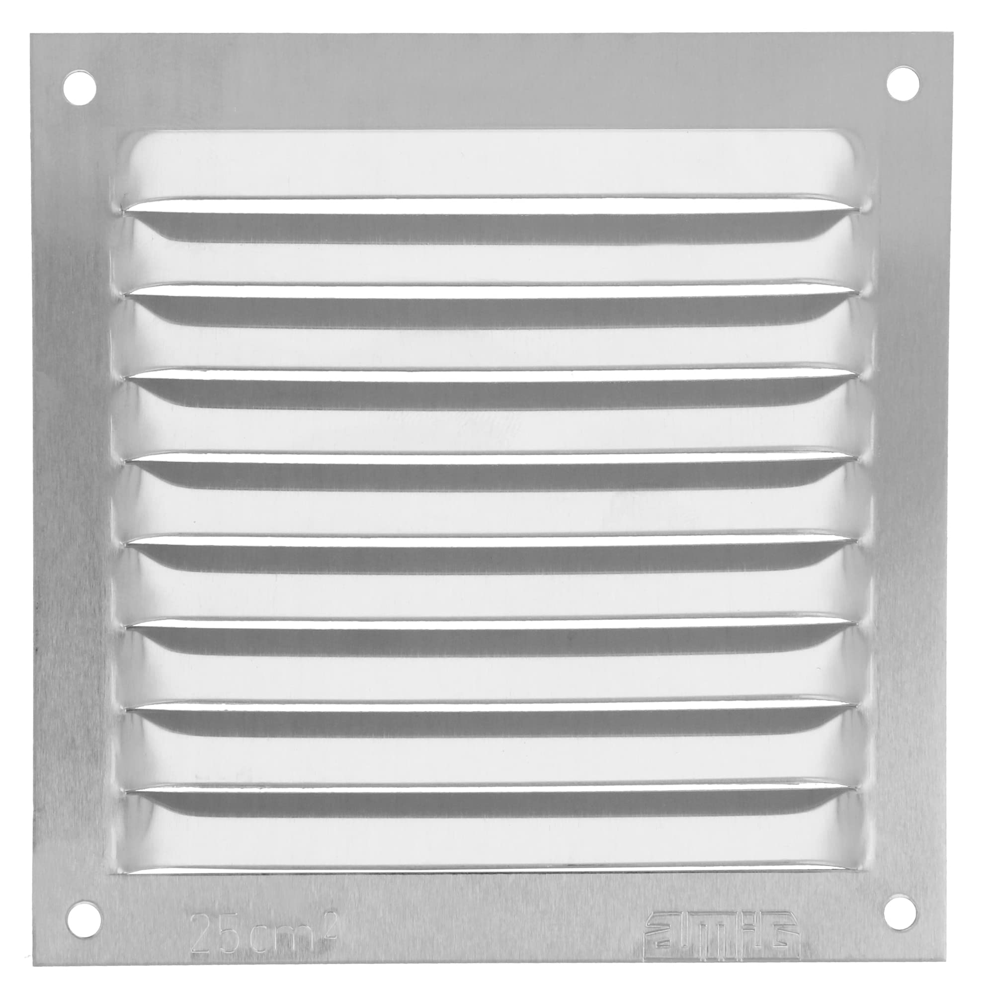 Amig - Square Aluminium Air Vent Grille | Air Vent Grille | Ideal for Kitchen and Bathroom Ceilings | Dimensions: 100 x 100 mm | Colour: Silver