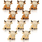 BENOSPACE 10Pcs Cow Beads Cartoon Animal Silicone Bead with Hole Loose Cow Printed Bead Colorful Flat Spacer Pendant for Jewelry Making DIY Pen Beads Necklaces Bracelet Keychain Lanyard Craft Supplies
