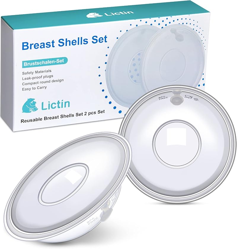 Lictin 2 Pcs Reusable Breast Milk Collection Shells Nursing Cups
