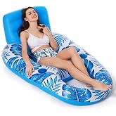 Jasonwell Inflatable Pool Float Adult - Pool Floaties Lounger Floats Raft Floating Chair Water Floaties for Swimming Pool Lake Lounge Float with Cup Holders Beach Pools Party Toys for Adults