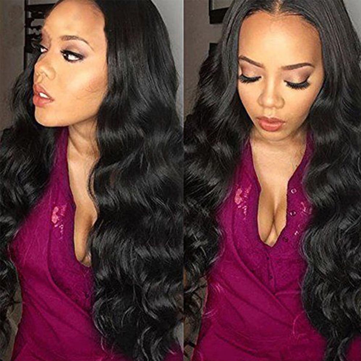 Amazon Com Doren Human Hair Wigs Loose Wave Lace Front Wig For