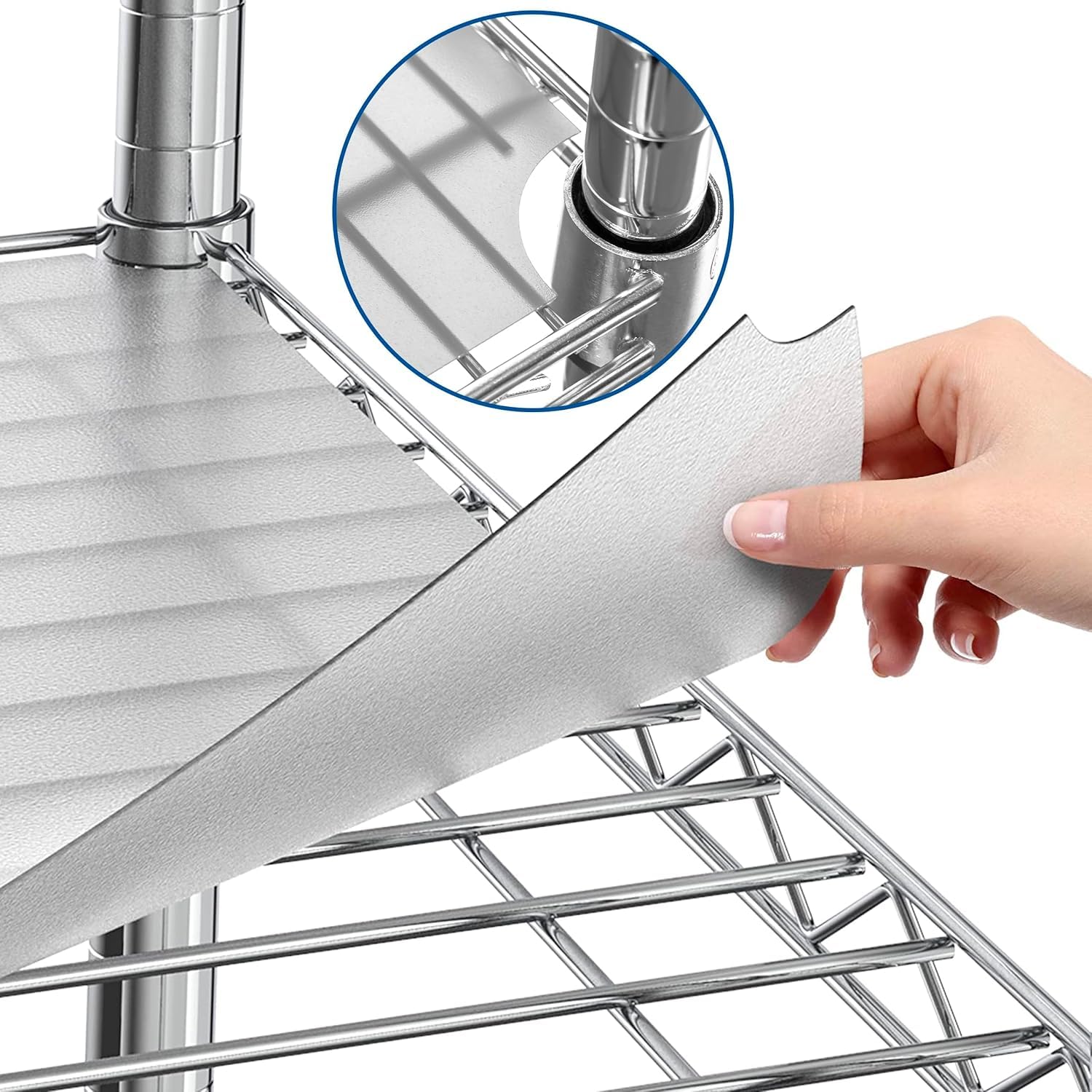 Shelf Liners for Wire Shelf System: Set of 5 in Clear: 24 x 60 inch: Plastic Wire Shelving Shelf Mats Image