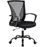 Office Chair Ergonomic Desk Chair Mesh Computer Chair with Lumbar Support Armrest Mid Back Rolling Swivel Adjustable Task Cha