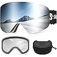 Snowalva Ski Goggles, Frameless Snowboard Goggles with 2 UV400 Magnet Ski Lenses for Men & Women