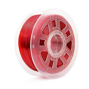 Gizmo Dorks 1.75mm PETG Filament 1kg /2.2lbs for 3D Printers, Translucent Red