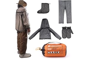 AOPULE Anti-Mosquito Suit,Lightweight Mosquito Repellent Suit with Jacket Gloves Pants for Fishing Camping Hunting Unisex