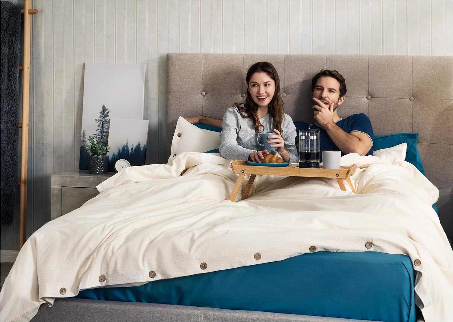 Bedsure Bed Sheet Set - Teal Queen Bed Sheets - Soft Brushed Microfiber, Wrinkle Resistant Bedding Set - 1 Fitted Sheet, 1 Flat Sheet, 2 Pillowcases (Queen, Teal): Home & Kitchen
