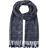 Umjetnost Womens Soft Silky Pashmina Rave Scarf Paisley Pattern Pashmina Shawl Wrap with Fringes