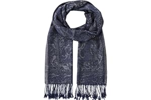 Umjetnost Womens Soft Silky Pashmina Rave Scarf Paisley Pattern Pashmina Shawl Wrap with Fringes