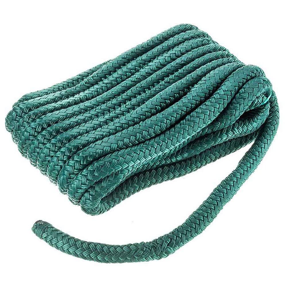 Seachoice Double-Braid Nylon Dock Line w/Eye Splice, Pre-Shrunk, Heat Stabilized, 5/8 in. X 30 Ft., Forest Green