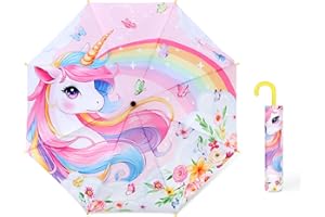 Kids Umbrella,Folding Travel Umbrella for Boys Girls,Portable Toddler Umbrella with Safety Opening,Lightweight Umbrellas for 