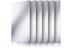 DIHZOKS 6 Pcs Thin Tin Coated Sheet Small Metal Tin Plate Sheets for Crafts Crafting Craftsman Art Decorative 6" Wide X 12" Long 0.013" Thick