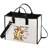 LEVLO Funny Tigger Tote Bag Tiger Inspired Gift Some Days Look Better Upside Tigger Shoulder Bag Tiger Merchandise