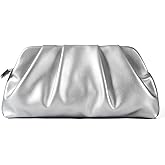 FanChris Evening Bag for Women Ruched Clutch Purse Detachable Metal Chain Crossbody Bag