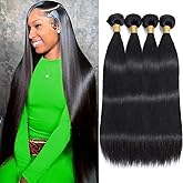 12A Human Hair Bundles 18 20 22 24 Inch 4 Straight Bundles Human Hair 100% Unprocessed Brazilian Remy Virgin Hair Extensions 
