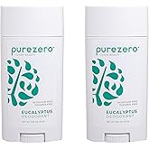 Purezero Deodorant | EUCALYPTUS | Aluminum & Paraben Free with Baking Soda and 24-Hour Odor Protection | For Women & Men | Infused with Shea Butter & Coconut Oil (2 Pack)