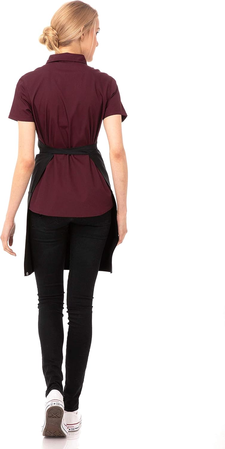 Chef Works Two Patch Pocket Bib Apron (F53), Black, Medium: Kitchen Aprons: Clothing