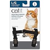 Catit Nylon Adjustable Cat Harness, Large, Black