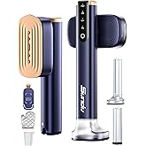 Travel Steamer for Clothes, with 2 Water Tanks (180 ml and 100 ml), Fast Heating, 24g/min Strong Steam, Mini Clothes irons LED Touch Display Dry Ironing, 1200W Portable Steamer ＆ Iron 2 In 1 new1