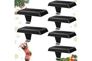Btanadi Stocking Holders for Mantle Set of 6, Metal Christmas Stocking Holder, Weighted Stocking Hangers with Non-Slip Protective Pad, Mantle Garland Hanger for TV Stand | Staircase | Dresser