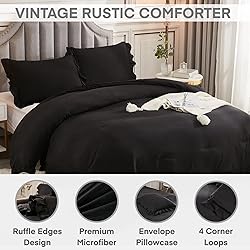 Andency Black King Size Comforter Set, 3 Pieces