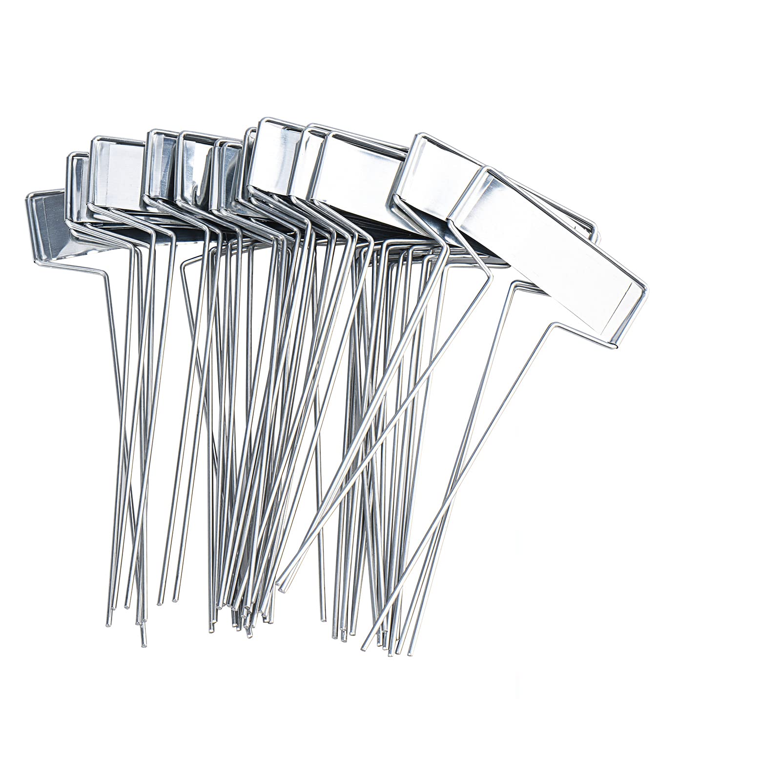 30 Pieces Metal Plate Plant Tags Garden Label Reusable Plant Marker Tags Stake Labels for Seed Pot Herb Flower Vegetable Succulents (Silver, 11.5inch Height)